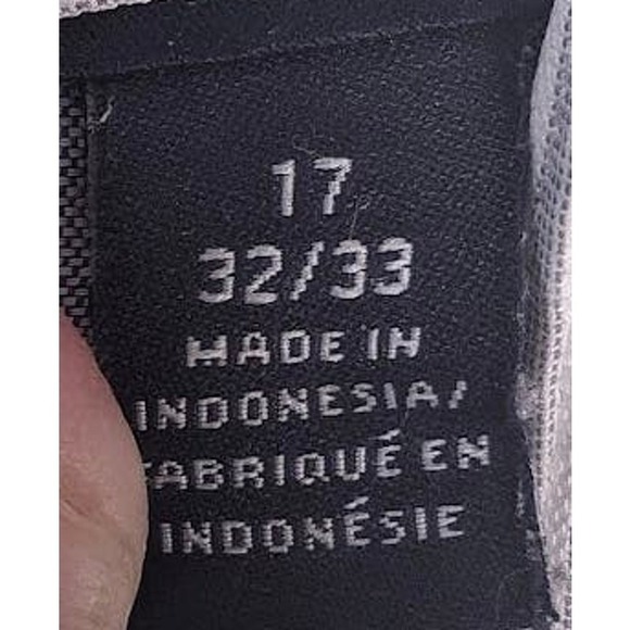 Tommy Hilfiger Gray & White Stripe Long Sleeve cotton shirt 17 32/33 Button Down - Picture 5 of 6